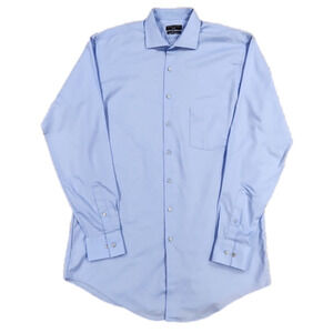 𝅺shaquille O'Neal Light Blue Houndstooth Button-Up Shirt